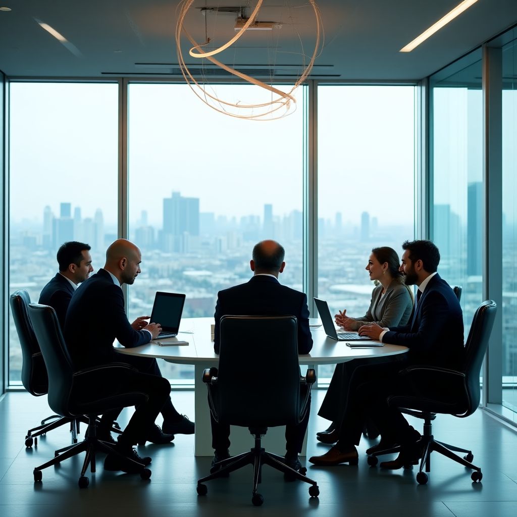 Equipo de FinConsult en oficina moderna